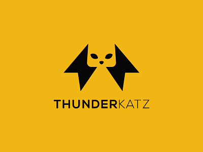 ThunderKatz bolt cat clever design electric iconic logo logodesign minimalist minimalistic negative space thunder