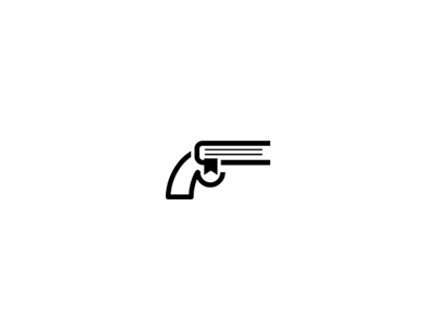 Weapon Of Knowledge book design gun knowledge logo pistol