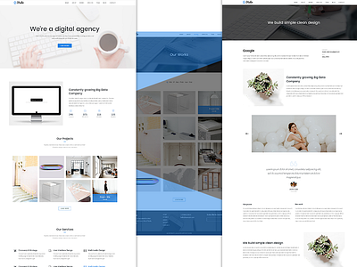 One Page Creative Digital Agency Template agency clean design landing page minimal modern simple theme ui ux website