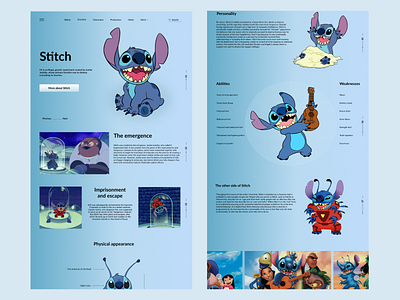 Stitch cartoon family fanny landing landing page landing page design lilo and stitch stitch ui