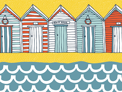 Beach Huts beach huts coastal illustration illustrator vector