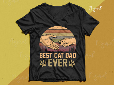 Best Cat Dad Ever. Father's Day T-shirt Design