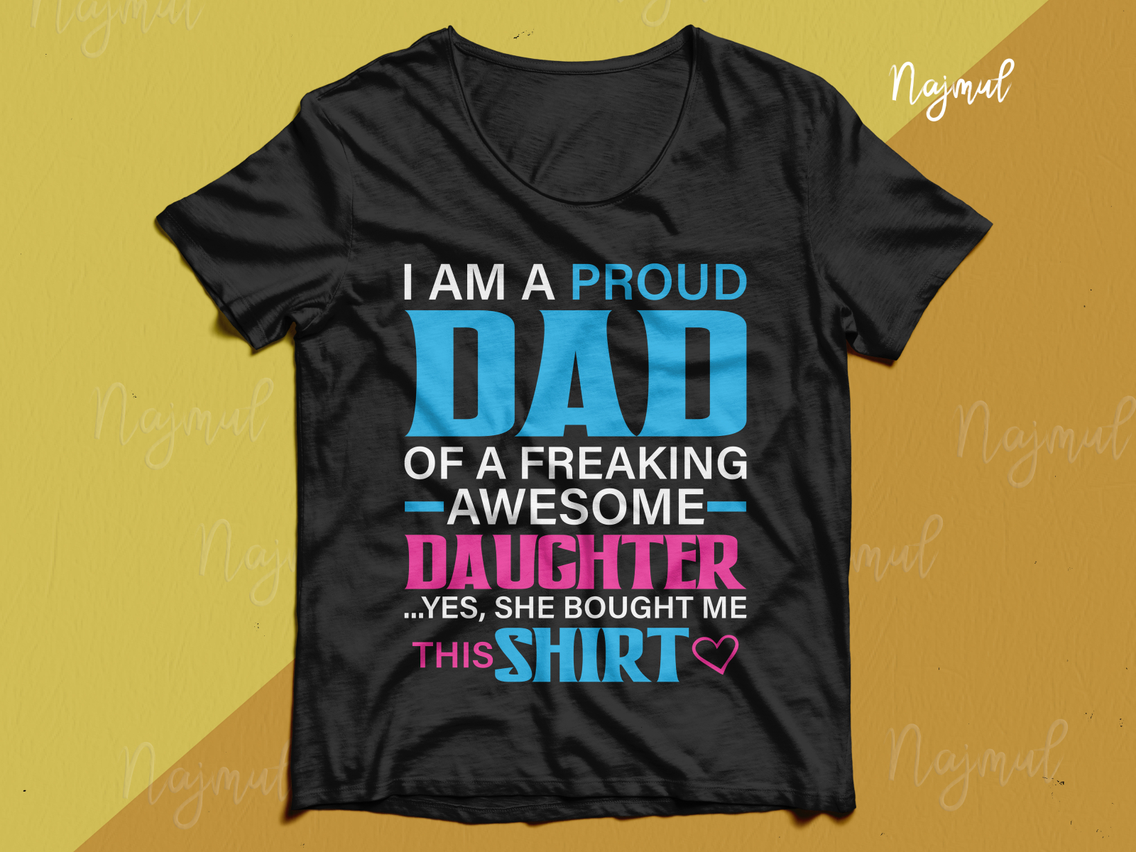 I am a proud dad of a freaking awesome daughter. Typography tee by ...