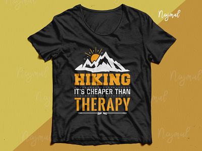 Hiking it's cheaper than therapy. Hiking typography with vector best t shirt design camping custom t shirt hiking hiking design hiking t shirt mountain mountain t shirt t shirt design t shirt design ideas trendy t shirt typography