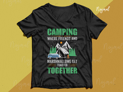 Camping where friends. Camping t-shirt design campaign design campfire camping camping t shirt design custom t shirt design idea hiking t shirt t shirt design trendy t shirt typography