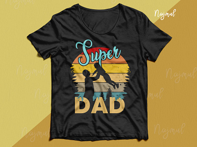 Super Dad. Father's day retro t-shirt design