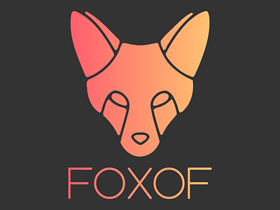 FOXOF branding challenge dailylogo dailylogochallenge design flat fox fox logo fox logo design foxof gradient icon illustration logo logo design orange red fox red fox logo typography vector