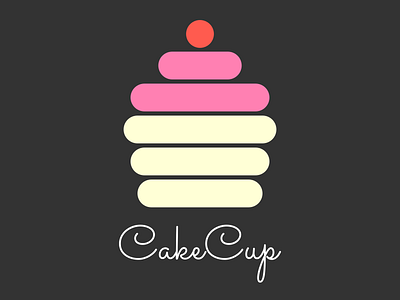 CakeCup black brand branding cakecup logo challenge cupcake cupcake logo dailylogo dailylogochallenge design dessert logo flat icon logo logo design minimal pink typography ui vector