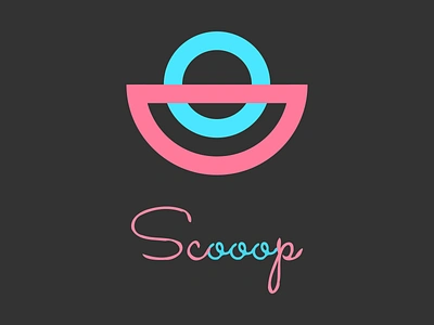 Scooop black blue branding challenge dailylogo dailylogochallenge design flat icon logo logo design minimal pink typography vector web