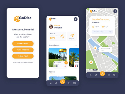 Disc Golf App Concept app branding golf minimal sports ui
