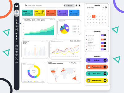 A Dashboard for an ERP system UI/UX