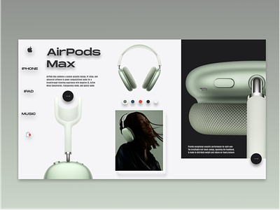 Product card concept design airpods apple branding design designpage ecommerce figmadesign green insperation interfacedesign productdesign productpage style ui ux uxui web website