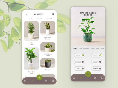 Plant Care Assistant app design figmadesign interfacedesign plant productdesign ui ux uxui