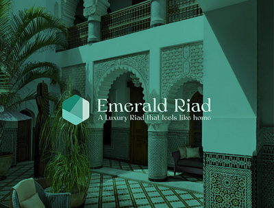 Emerald Riad branding design graphic design illustration logo minimal morocco riad