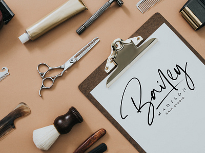 Modern typography and luxury signature logo