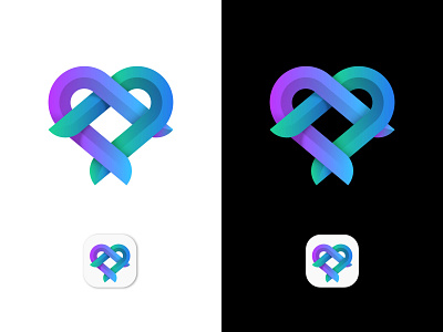 Heart abstract gradient logo