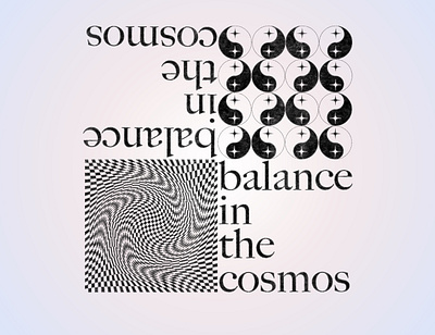 balance in the cosmos design illustration minimal typography vector