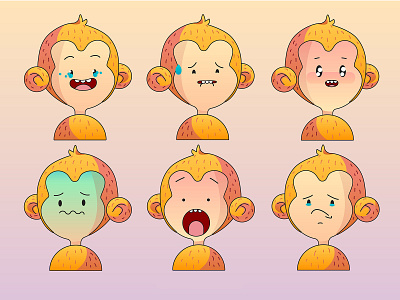 GMO-monkey (emotions) illustration vector