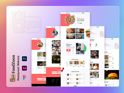 Online Restaurant Website latest project- "FoodZoon" best ui daily ui design landingpage ui ui design uiux uiux design uiuxdesigner ux ux design uxui web web design web screen web ui website website design website mockup website ui