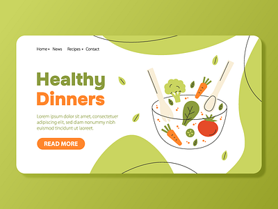 Healthy dinners banner design graphic design vector website