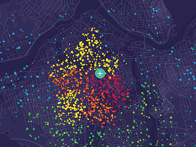 Data Map circles color data dataviz dots map points population