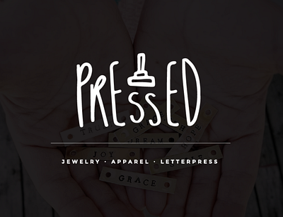 Pressed Jewelry Logo apparel branding identity jewelry letterpress logo logo design typography