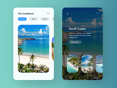 Caribbean Travel app branding design flat illustration minimal travel app ui ux vector web website