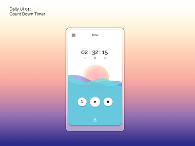 [Daily UI] 014. Countdown Timer appdesign countdown design modern sunset ui uiux