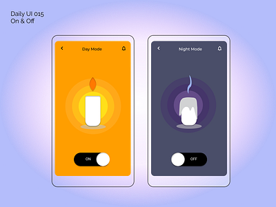 [Daily UI] 015. On and off appdesign candle design illustration modern onoff simple ui uiux