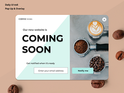 [Daily UI] 016. Pop up & Overlay appdesign branding coffee design modern overlay popup simple ui uiux