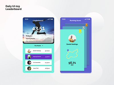 [Daily UI] 019. Leaderboard appdesign contrast design leaderboard modern running ui uiux