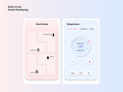 [Daily UI] Home monitoring appdesign bleuandpink design homemonitoring illustration modern simple ui uiux
