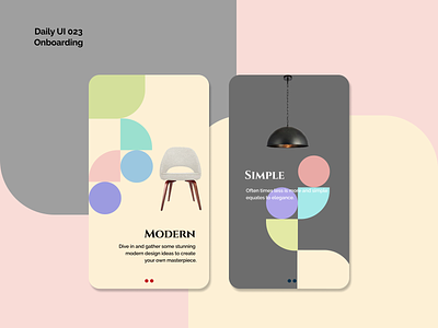 [Daily UI] 023. Onboarding appdesign clean design interior modern onboarding simple ui uiux