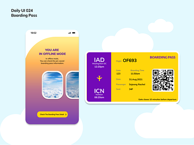 [Daily UI] 024. Boarding pass appdesign boardingpass design modern simple ui uiux