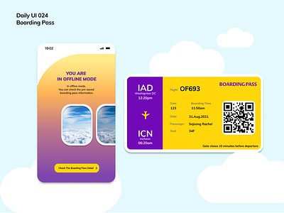 [Daily UI] 024. Boarding pass