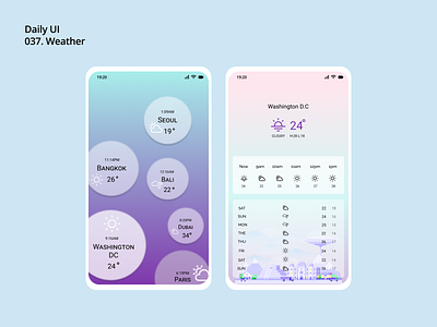 [Daily UI] 037. Weather appdesign dailyui design illustration modern simple ui uiux weather