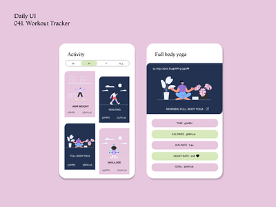 [Daily UI] 041. Workout Tracker appdesign dailyui design modern pinkblue simple ui uiux workout workouttracker