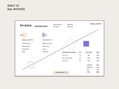 [Daily UI] 046. Invoice 046 appdesign dailyui design invoice minimalism modern simple ui uiux