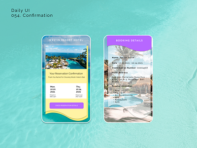 [Daily UI] 054. Confirmation 054 appdesign booking confirmation daily054 dailyui design hotel modern simple ui uiux