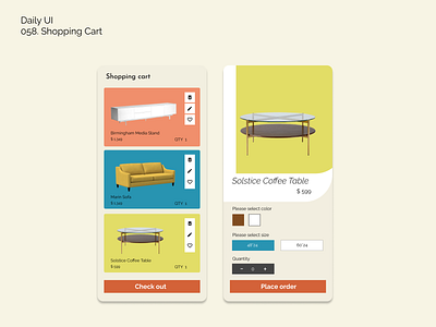 [Daily ui] 058. Shopping Cart 058 appdesign daily058 dailyui design modern shoppingcart simple ui uiux