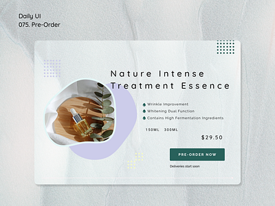 [Daily UI] 075. Pre- Order 075 appdesign cosmetic dailyui design modern preorder simple ui uiux