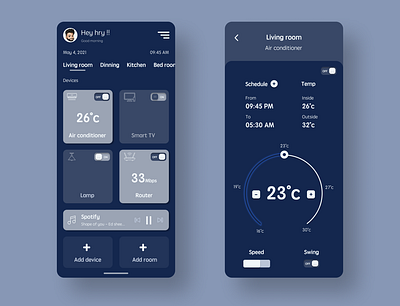 Smart home App appdesign figma mobile smartapp smarthome uidesigner uiux