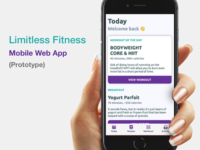 Limitless Fitness - Mobile Web App (Prototype)