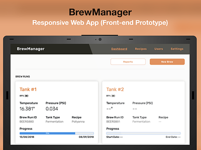 BrewManager - Responsive Web App (Front-end Prototype) front end development prototype responsive design web app web app design web design website