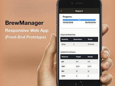 BrewManager - Responsive Web App (Prototype) app ios iphone mobile mobile product prototype responsive design web app web design