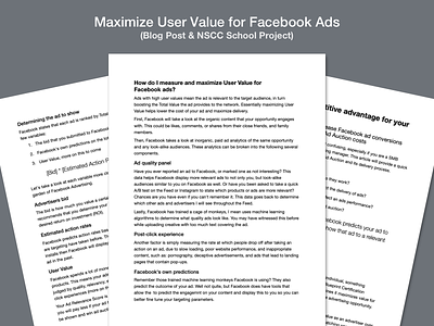 Maximize User Value for Facebook Ads — Blog Post blog blog post formatting paper typography