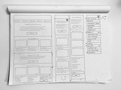 Wireframes — Nocturne, Halifax (Responsive Web Design)