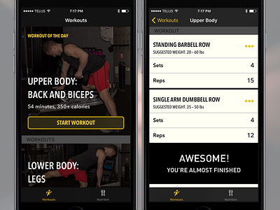 Limitless Fitness – iOS Prototype app experience fitness interface ios iphone mobile phone prototype ui user ux