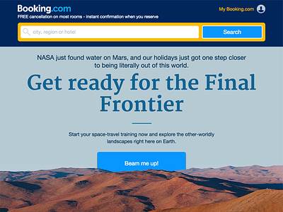 Get ready for the Final Frontier alien booking.com final frontier mars martian nasa planet solar space star trek travel water