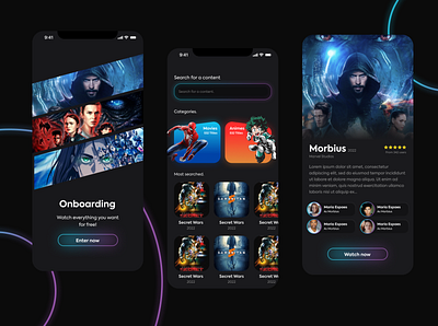 Movie & Anime App app art design figma graphic design ui